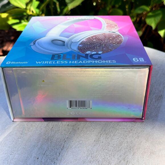 NEW Art+Sound Bling Wireless Headphones 6Hrs playtime. White Pink rhinestones - Picture 9 of 15